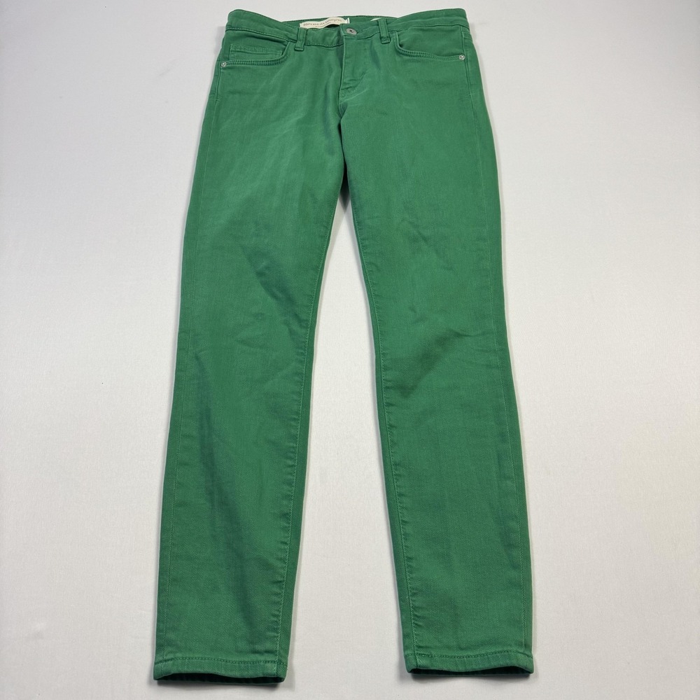 Pilcro And The Letterpress Jeans Womens 28 Green Mid-Rise Skinny Stretch Denim